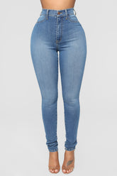 Dare Devil High Rise Skinny Jeans - Medium Blue Wash Ins Street